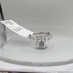 Oval Lab Grown Diamond Wedding Band: 14K Gold Half Eternity Ring