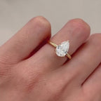 2CT Pear Cut Lab Diamond Engagement Ring | 14K Gold Hidden Halo Solitaire (IGI Certified)