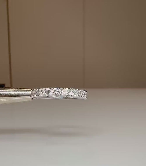 1CTW Lab Grown Diamond Half Eternity Band | 14K Solid Gold Wedding Ring