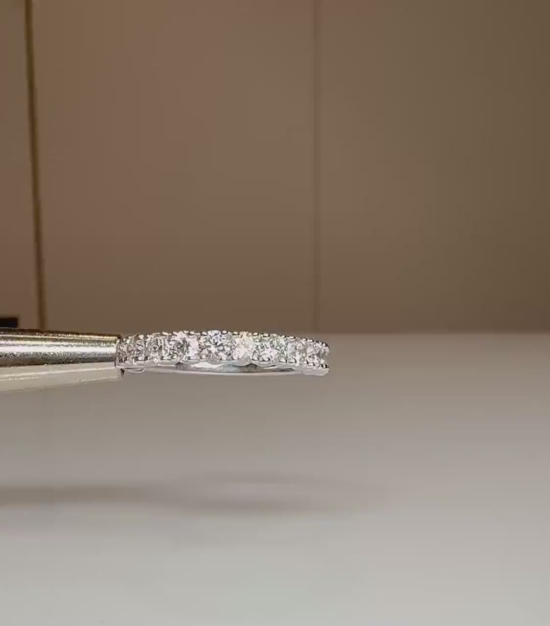 1CTW Lab Grown Diamond Half Eternity Band | 14K Solid Gold Wedding Ring