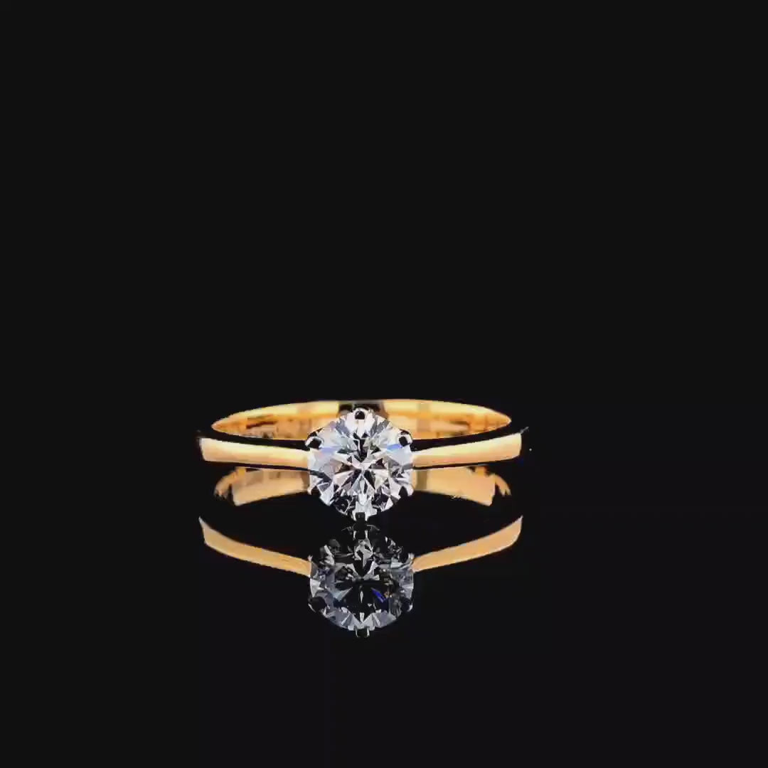 1.00Ct Lab Grown Diamond Engagement Ring | 14K Gold Solitaire, IGI Certified