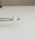 Oval Lab Grown Diamond Engagement Ring | Hidden Halo Solitaire | IGI Certified 14K Gold