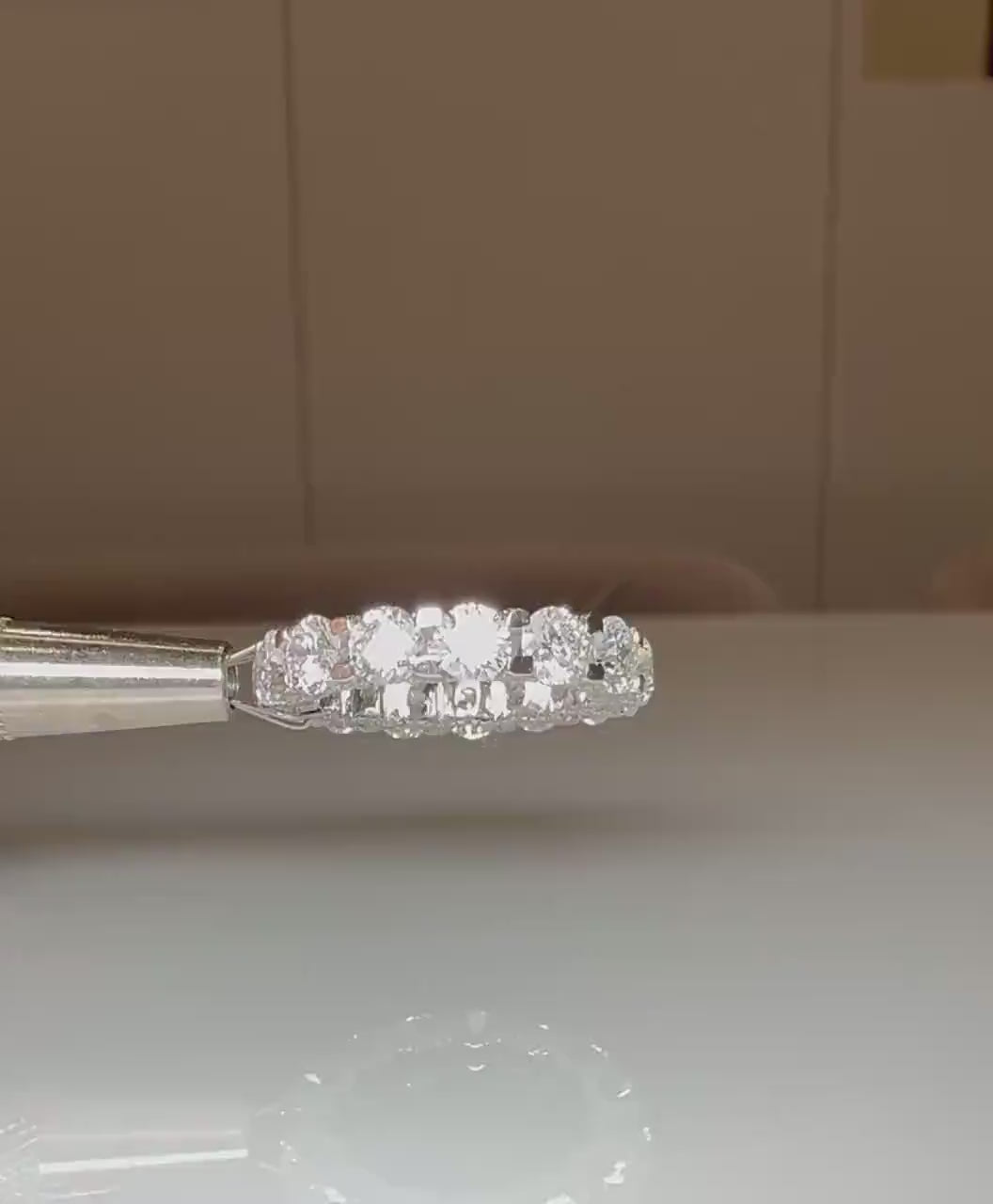 Lab Grown Diamond Eternity Band | 14K Solid Gold Halo Wedding Ring