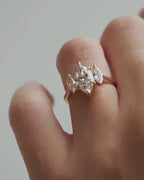 1.70CTW Marquise Lab Grown Diamond Engagement Ring | Three Stone Ring | 14K Solid Gold