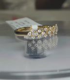 Lab Grown Diamond Ring | 14K Gold Geometric Wedding Band