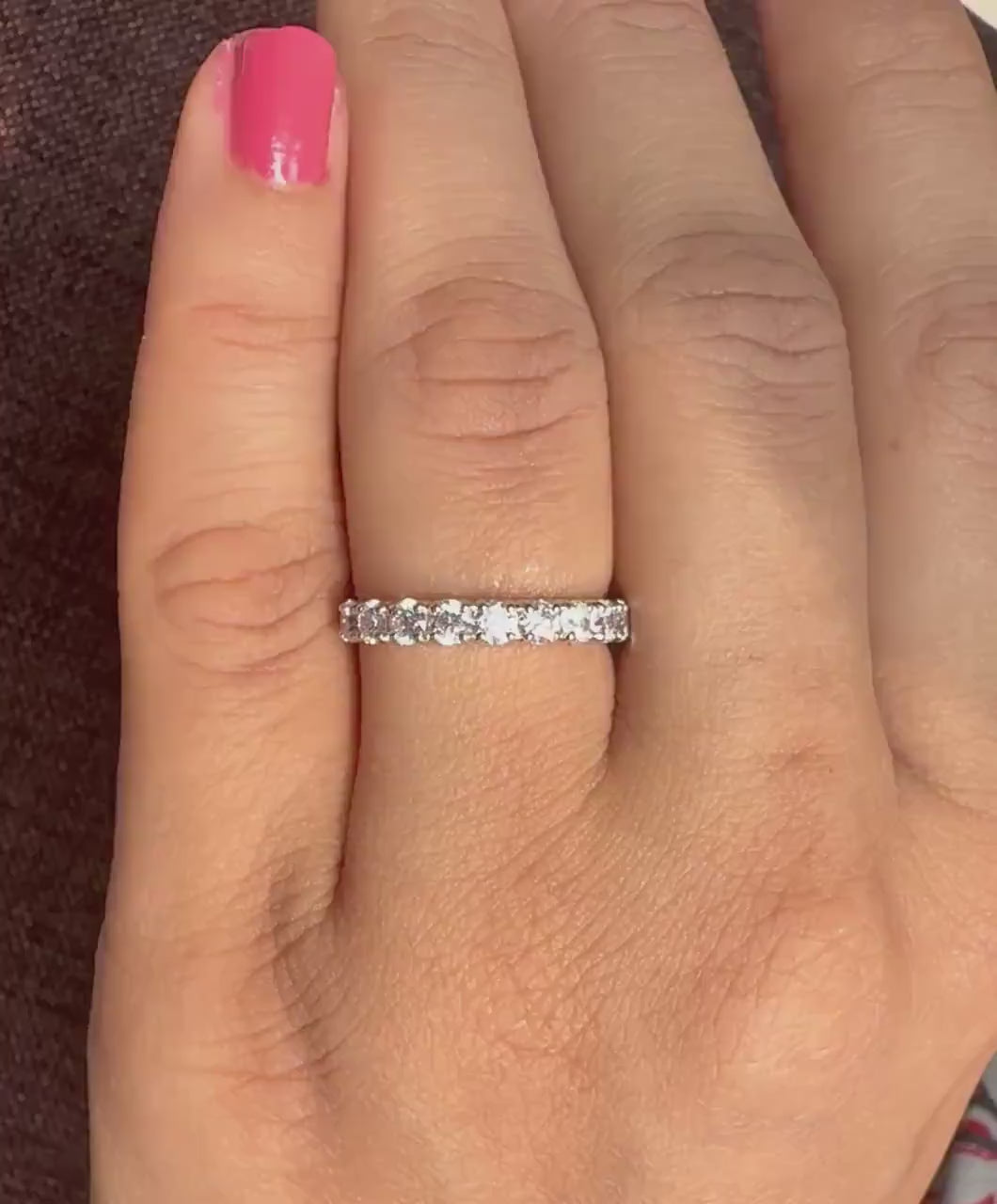 14K Solid Gold Lab Grown Diamond Half Eternity Band