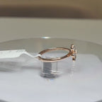 14K Gold Lab Grown Diamond Flower Ring | Handmade Anniversary Gift