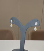 3CTW Pear Lab Grown Diamond Dangle Earrings | 14K Gold Bridal Jewelry