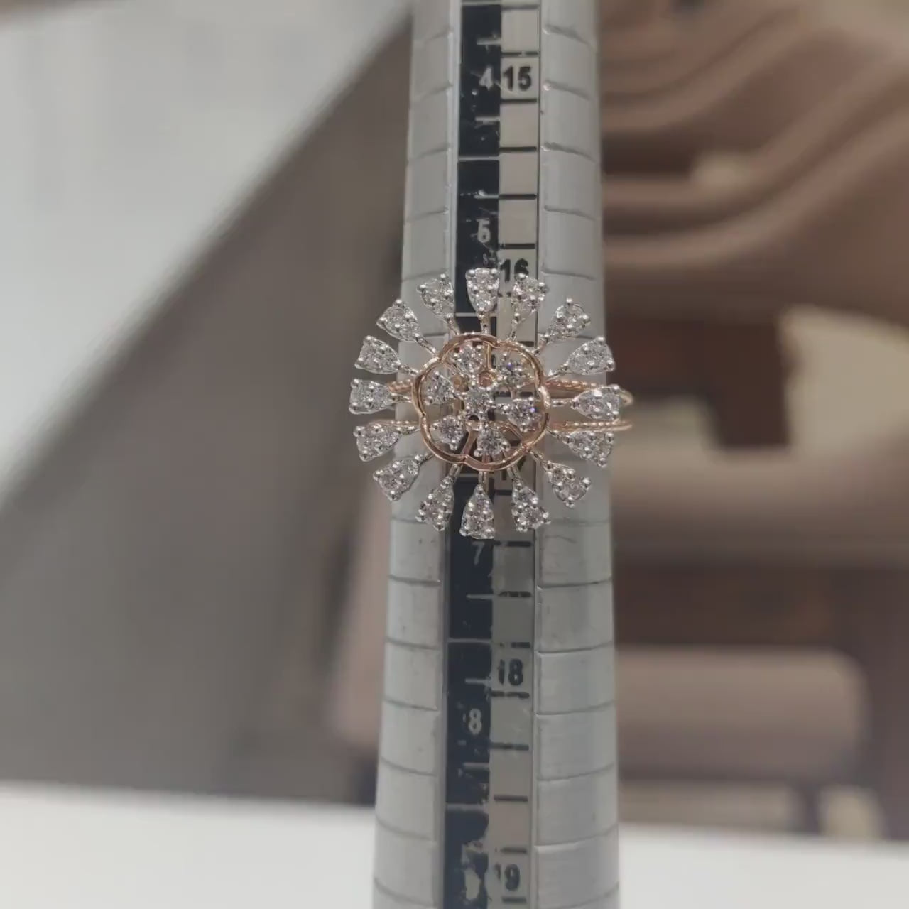 Lab Grown Diamond Flower Ring | 14K Gold Cocktail Ring