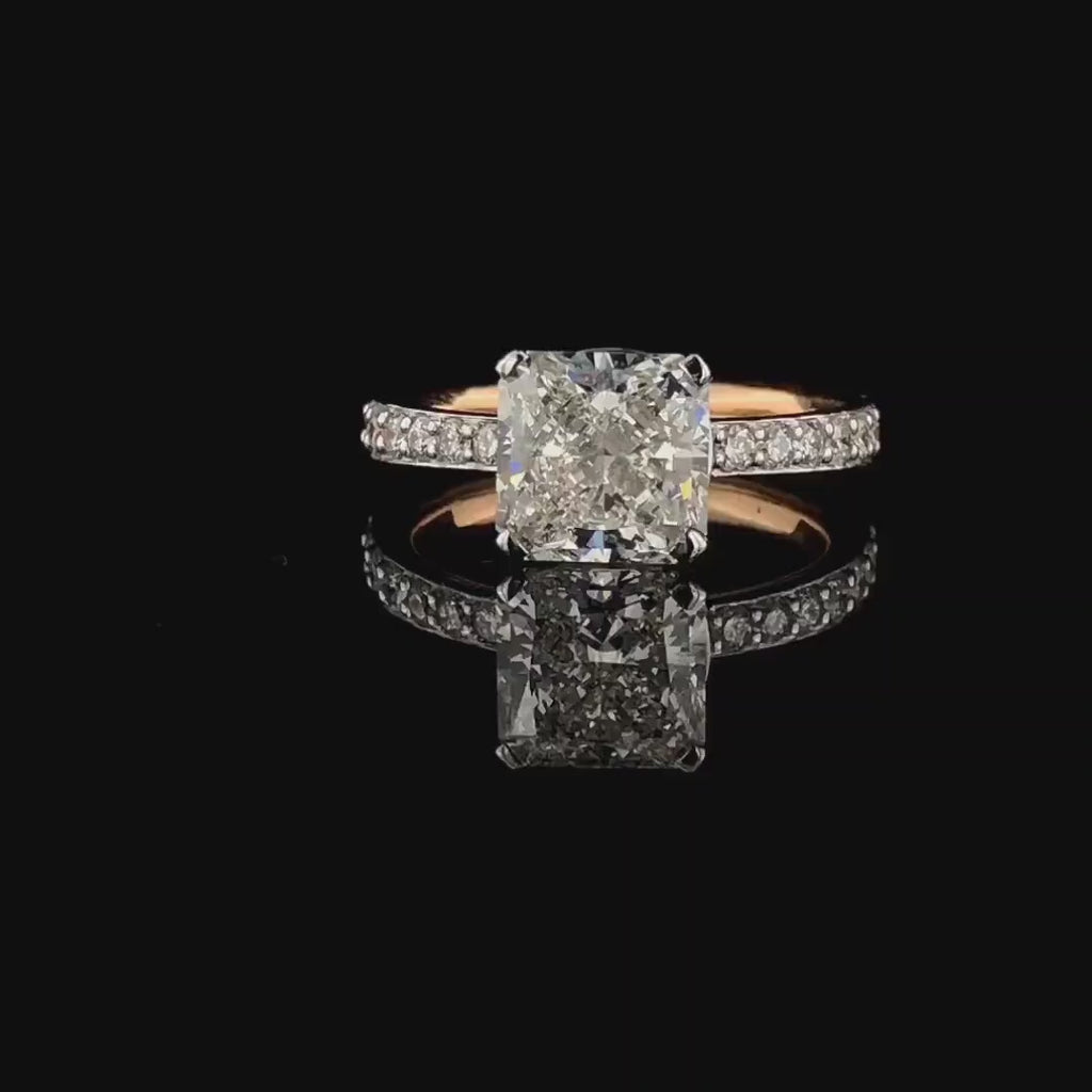 Princess Cut 2.30Ct Lab Grown Diamond Engagement Ring | 14K Gold, IGI Certified