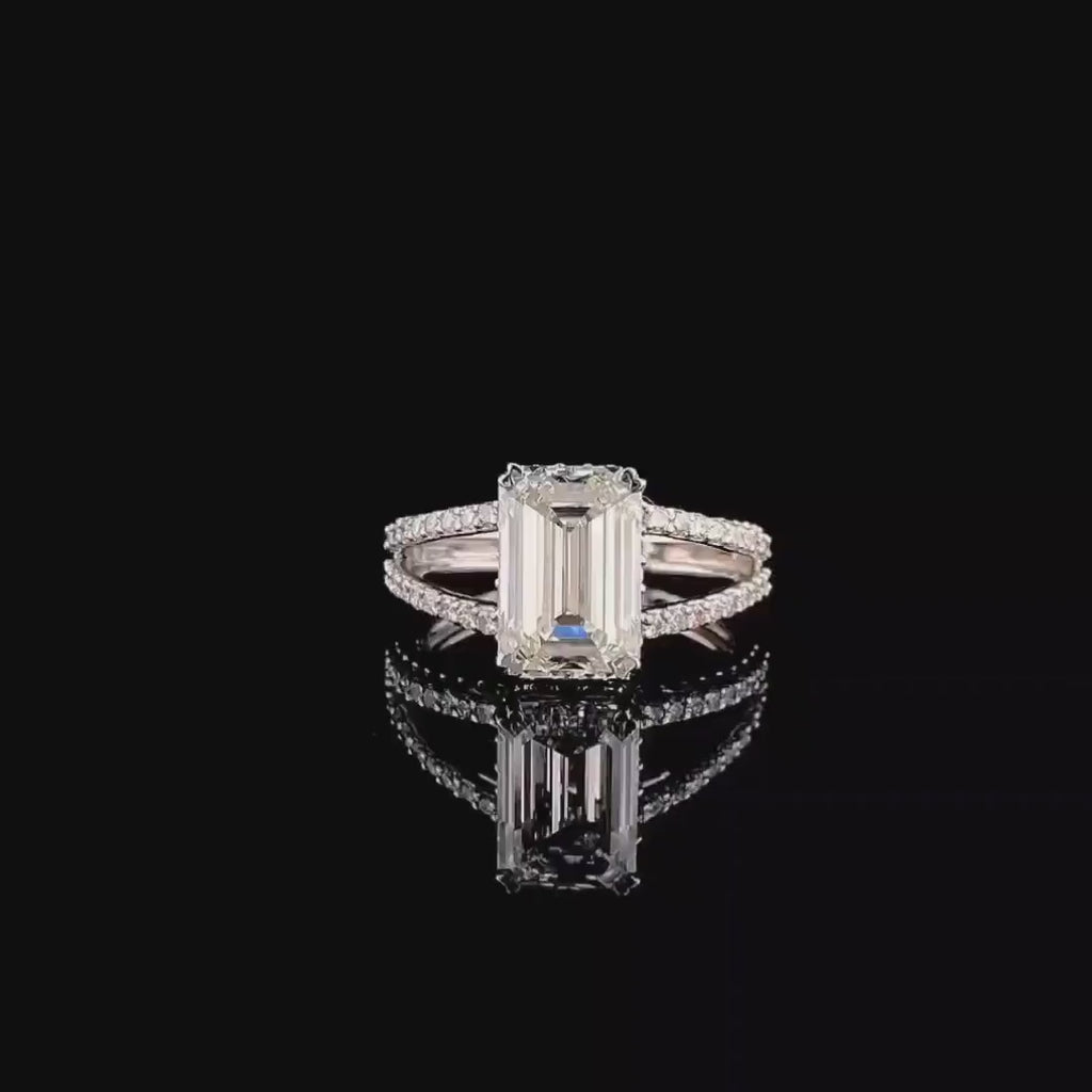 Emerald Cut 2.30ct Lab Grown Diamond Ring | 14K Gold Wedding Jewelry, IGI Certified