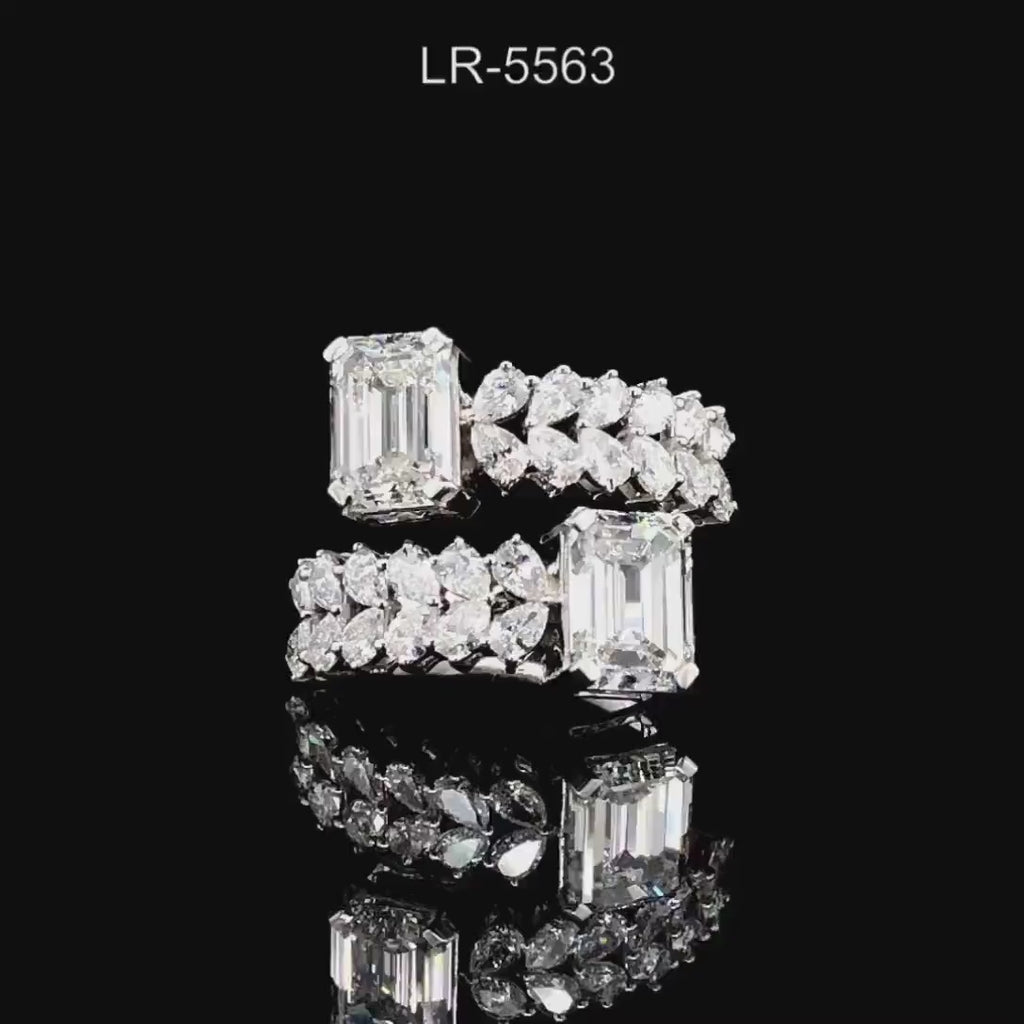 5.20CTW Emerald Cut Lab Grown Diamond 14K Gold Ring