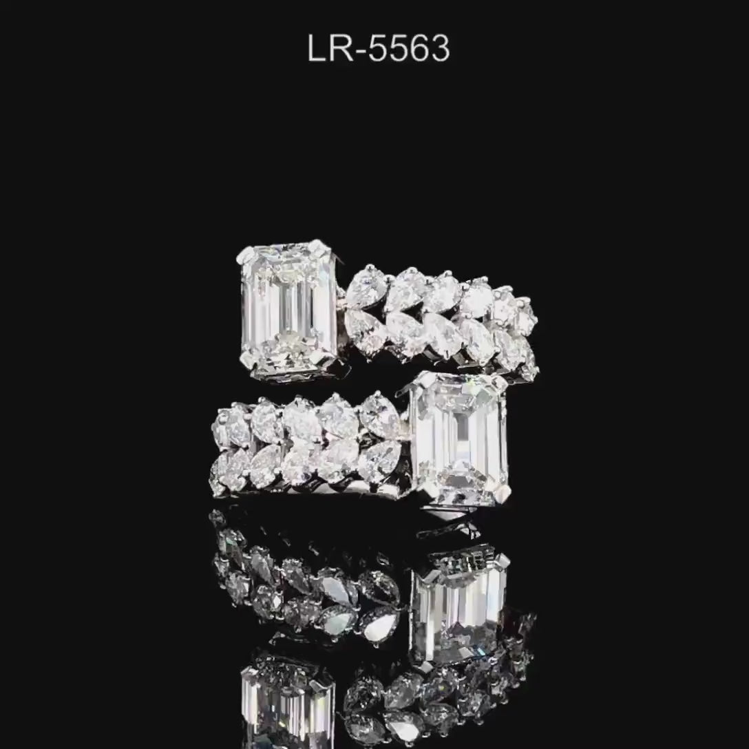 5.20CTW Emerald Cut Lab Grown Diamond 14K Gold Ring