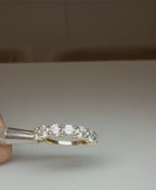 14K Gold Lab Grown Diamond Wedding Band | 4.5MM Seven Stone Eternity Ring