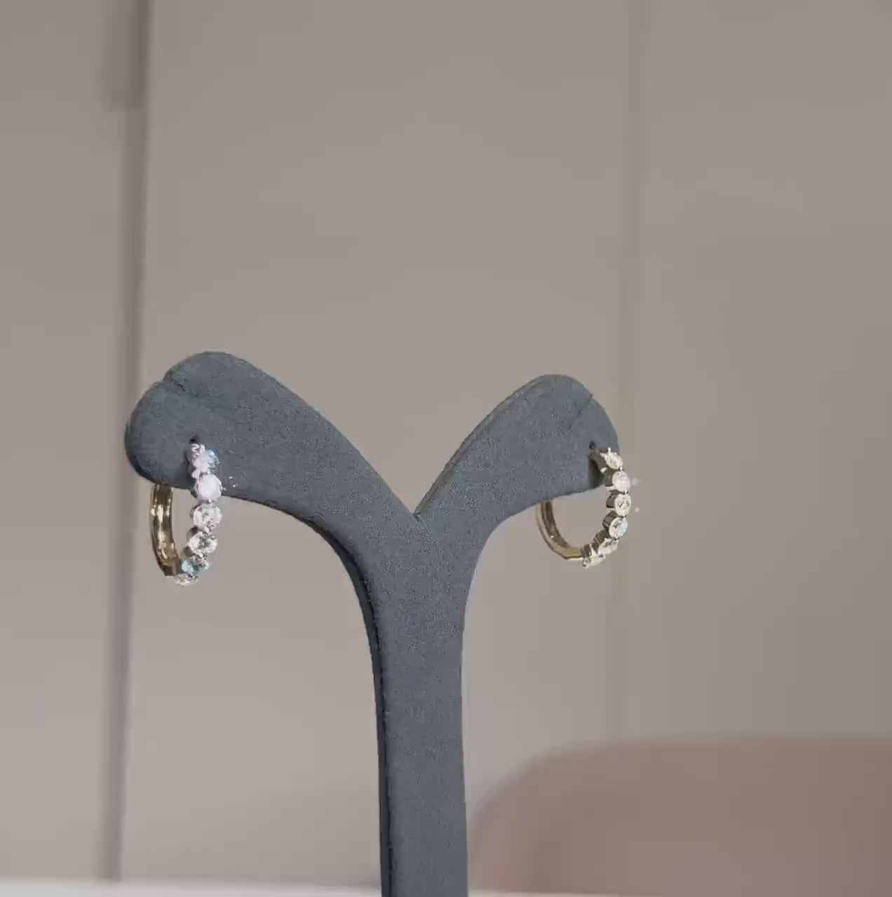 1.60CTW Lab Grown Diamond Hoop Earrings | Shared Prong Bubble Hoops | 14K Solid Gold