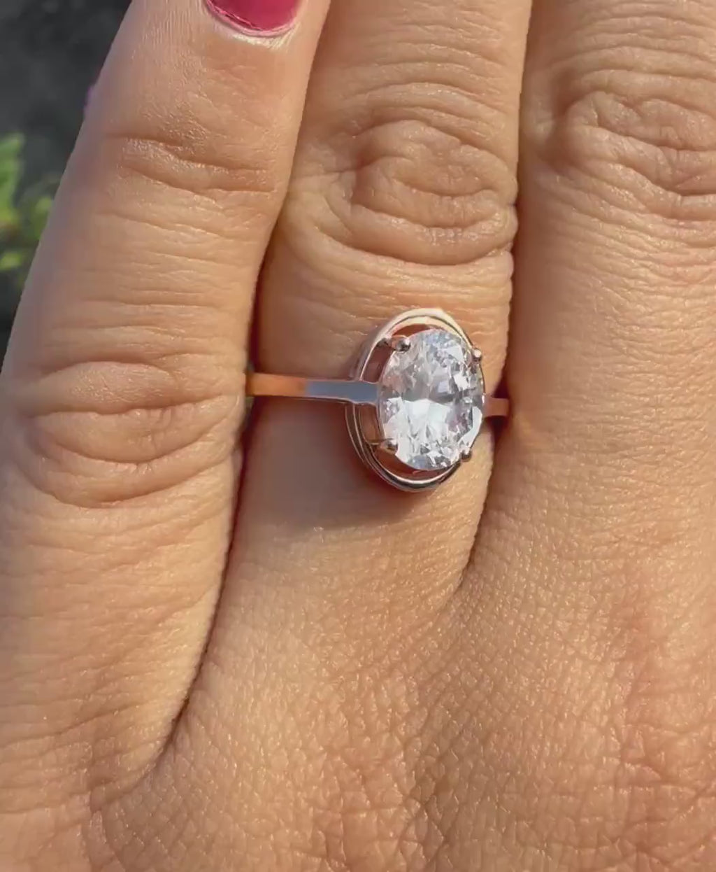 Oval Lab Grown Diamond Engagement Ring: 14K Gold Solitaire, IGI Certified