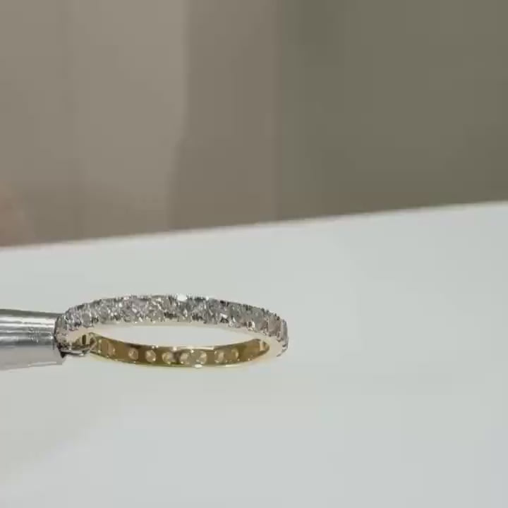 Lab Grown Diamond 14K Gold Eternity Wedding Band | Stacking Ring