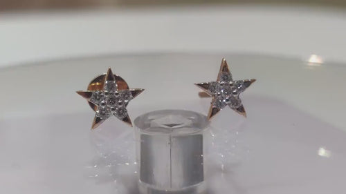 14K Gold Lab Grown Diamond Star Earrings: Celestial Studs