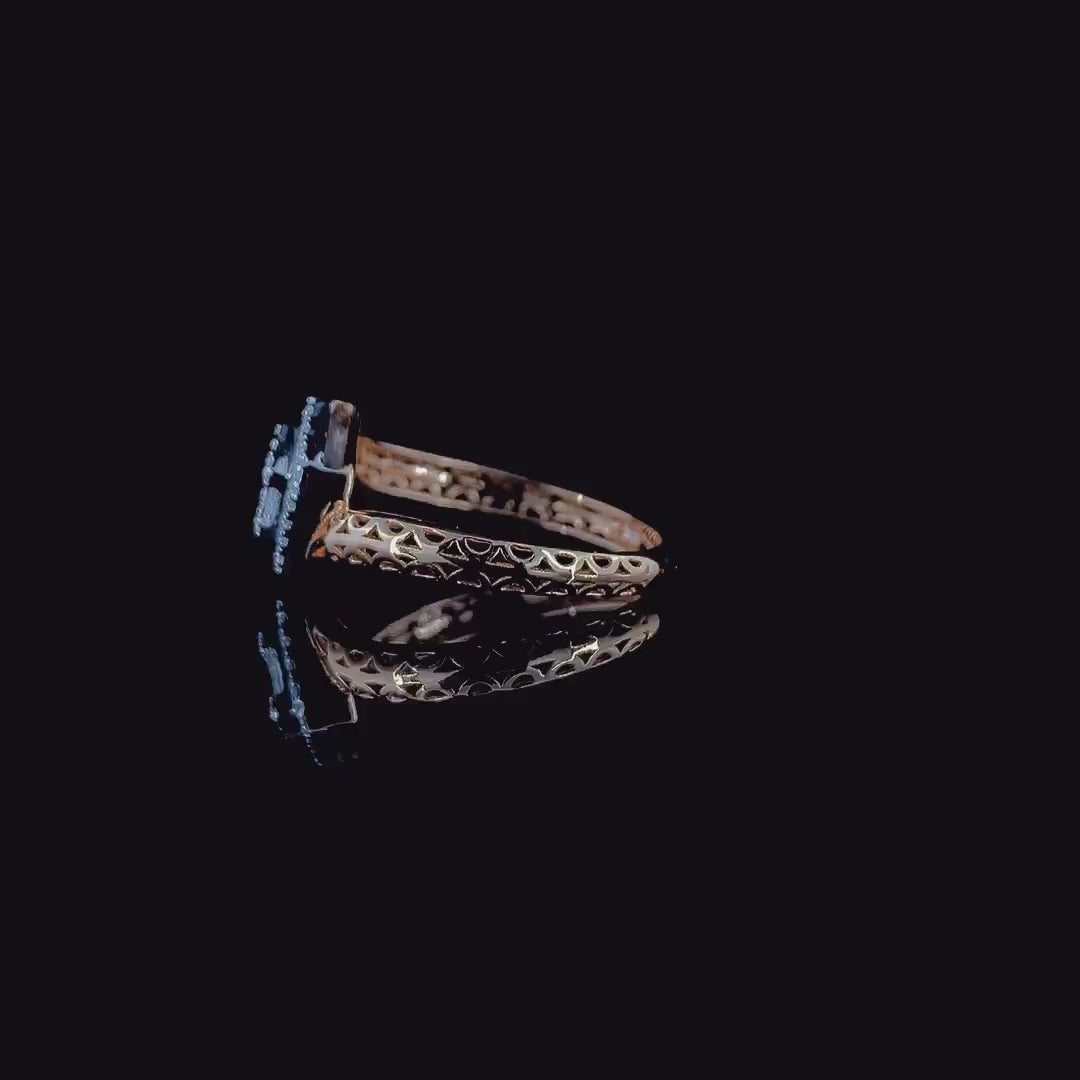 Baguette Lab Grown Diamond Ring | 14K Gold Bypass Shank