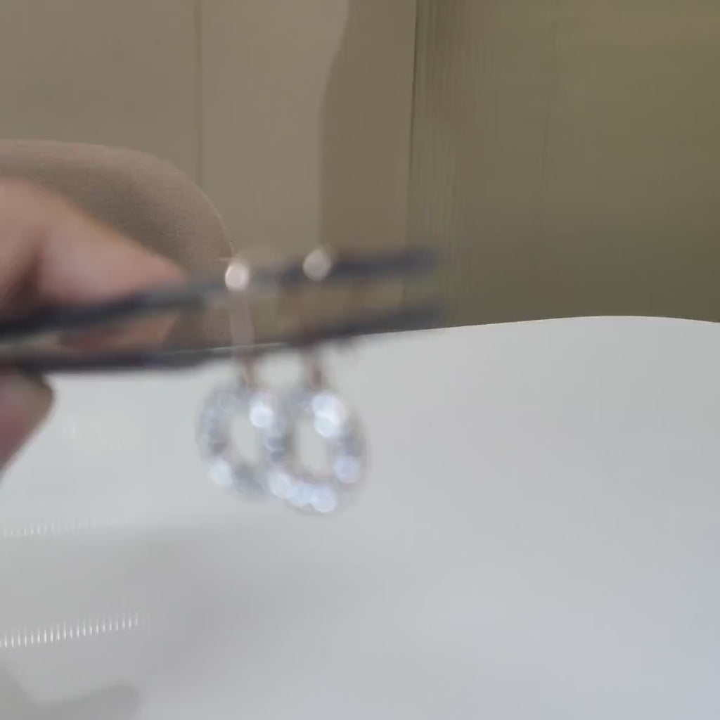 14K Gold Lab Grown Diamond Circle Drop Earrings