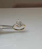 Pear Cut IGI Lab Grown Diamond Ring | 14K Gold Three Stone Engagement