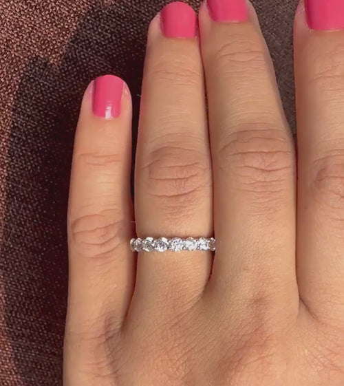 14K Gold Lab Grown Diamond Wedding Band | SGL Certified Half Eternity Ring