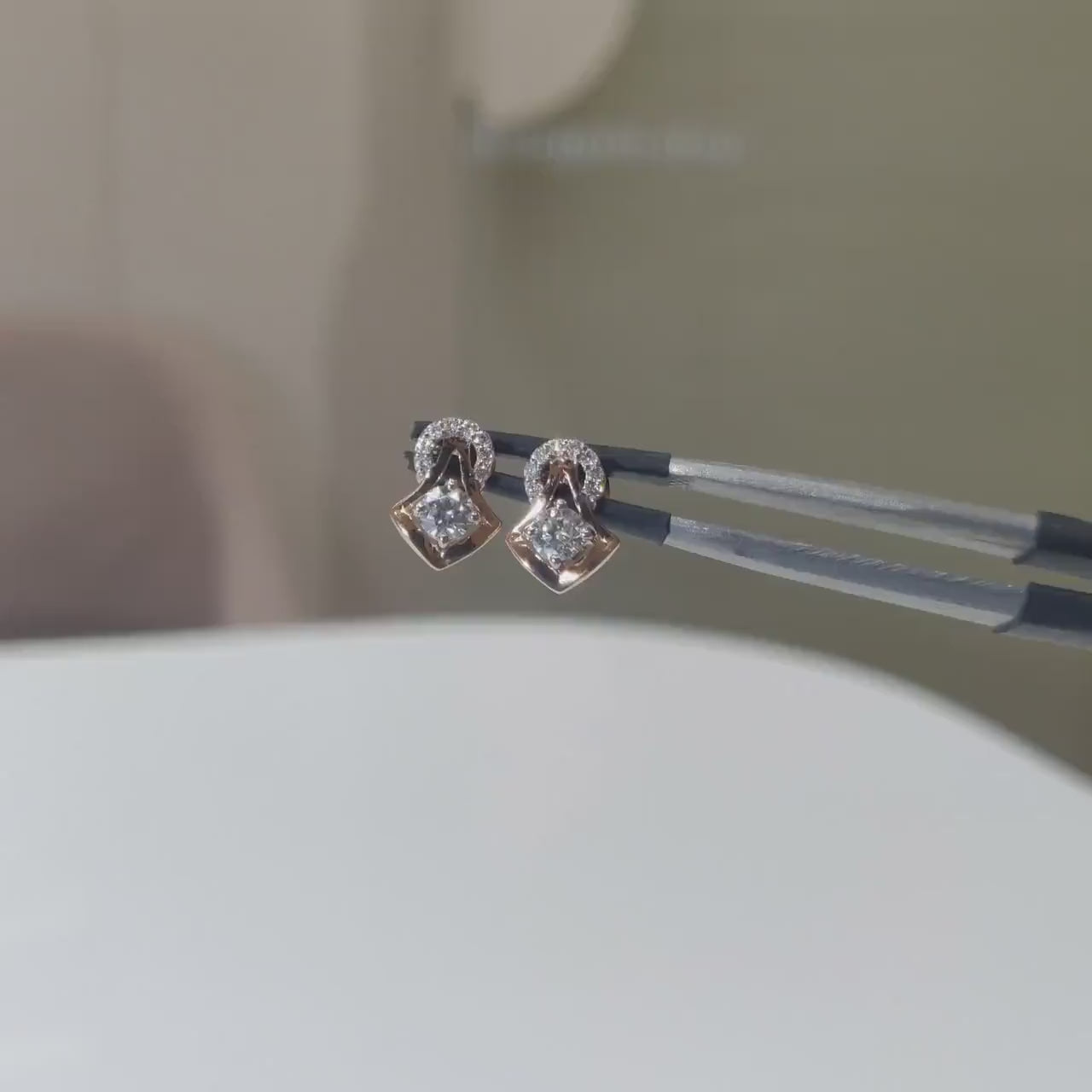 14K Gold Lab Grown Diamond Stud Earrings | Handmade Screwback Jewelry