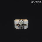 Mens Lab Grown 1CT Diamond Engagement Ring: Two-Tone 14K Gold Wedding Band