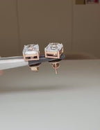 IGI Certified Lab Grown Diamond Stud Earrings | 14K Gold Asscher Cut