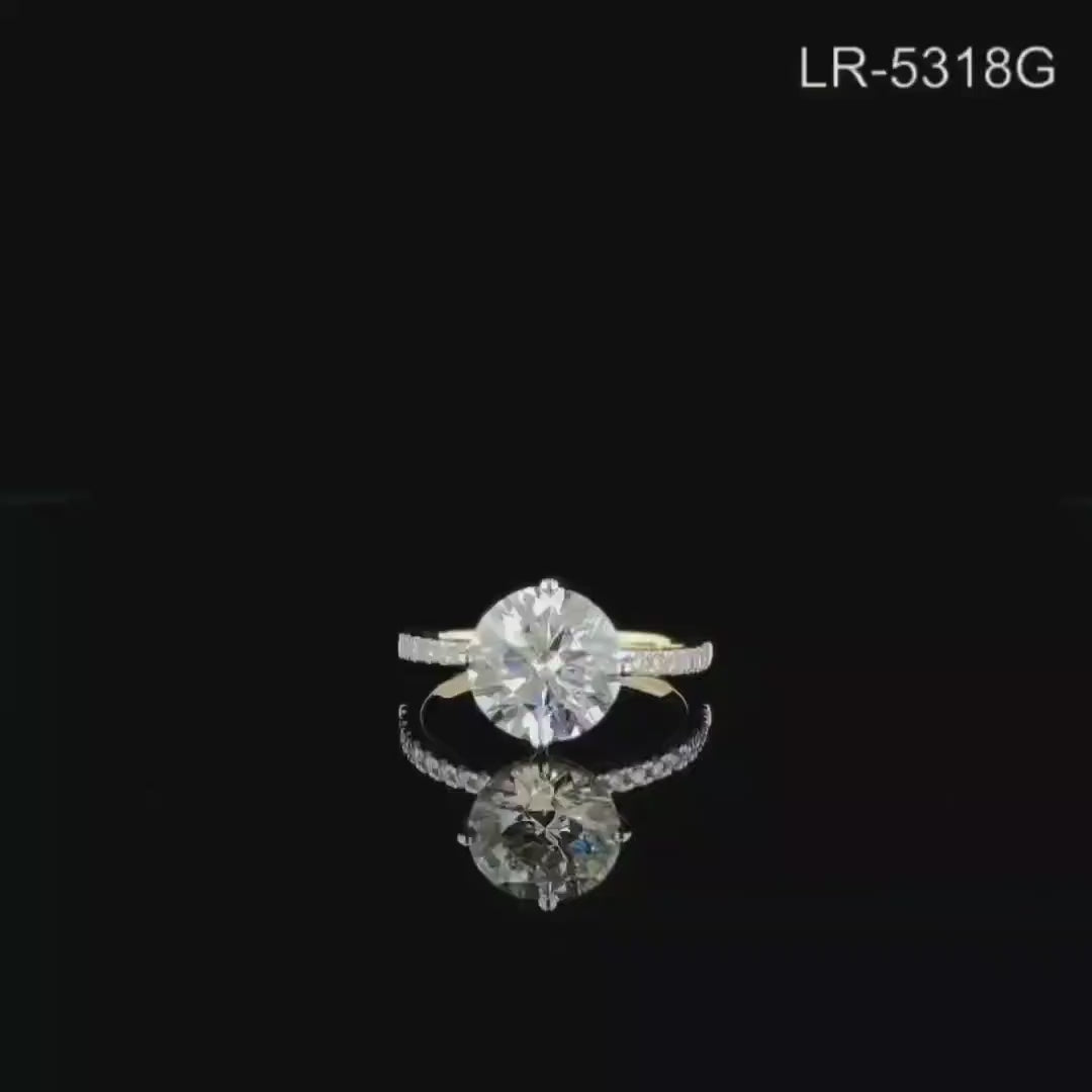 2.20ct Round Lab Grown Diamond Engagement Ring | 14K Gold, IGI Certified