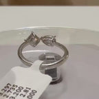 14k Gold Toi et Moi Ring: 2 Carat Lab Grown Pear & Princess Diamond