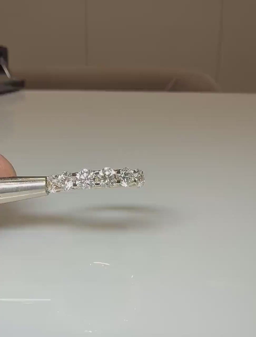 14K Gold Lab Grown Diamond Wedding Band | Half Eternity Promise Ring