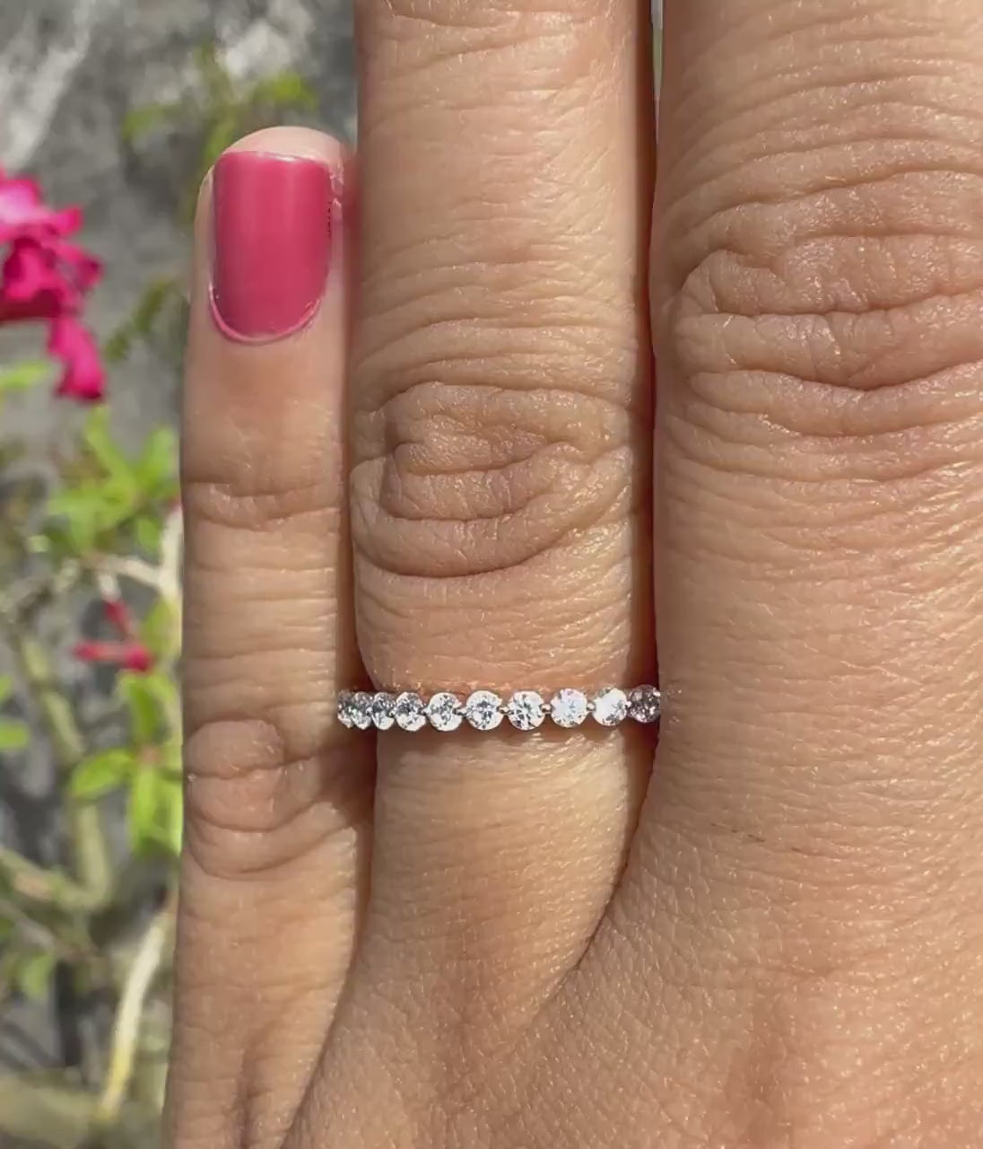 Lab Grown Diamond Eternity Band: 14K Solid Gold Wedding Ring
