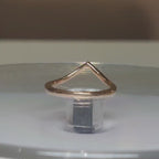14K Solid Gold V-Shape Ring: Dainty Minimalist Wedding Band