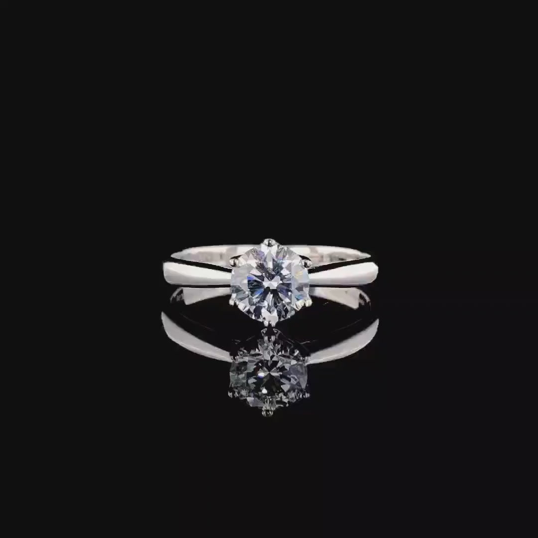 1.25 Ct Round Cut Lab Grown Diamond Engagement Ring | IGI Certified
