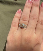 1.60CTW Lab Grown Diamond Engagement Ring | Round Center, Marquise Side Stones | 14K Gold