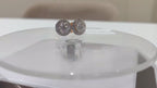 2.30Ct Lab Grown Diamond Halo Stud Earrings: 14K Gold Screwback
