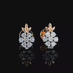 14K Gold Lab Grown Diamond Studs | Floral Cluster Earrings