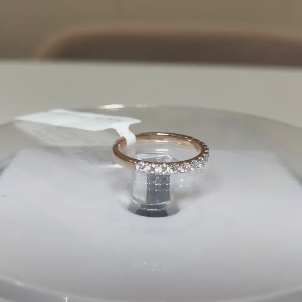 Lab Grown Diamond 14K Gold Wedding Band | Half Eternity Stacking Ring
