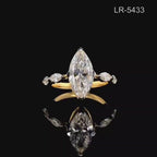 2.4 CT Marquise Lab Grown Diamond Engagement Ring: 14K Gold IGI Certified