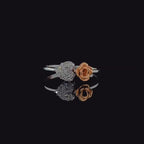 14K Gold Two Tone Lab Grown Diamond Flower Ring | Handmade
