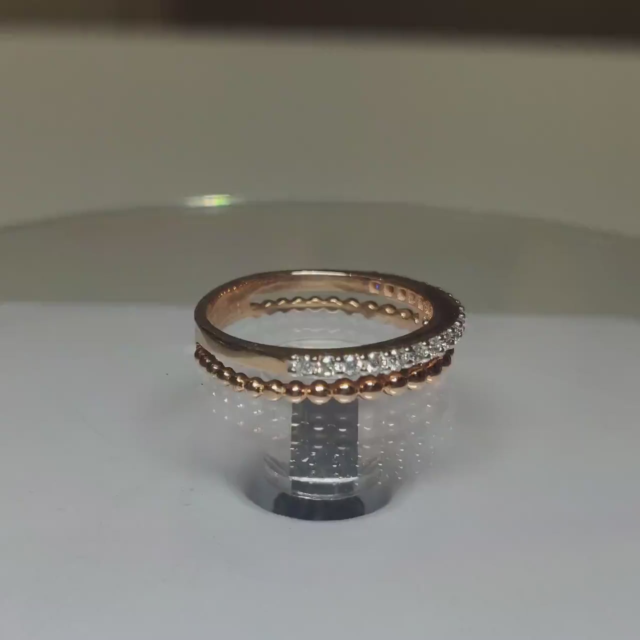 14K Gold Lab Grown Diamond Wedding Band: Half Eternity Stacking Ring