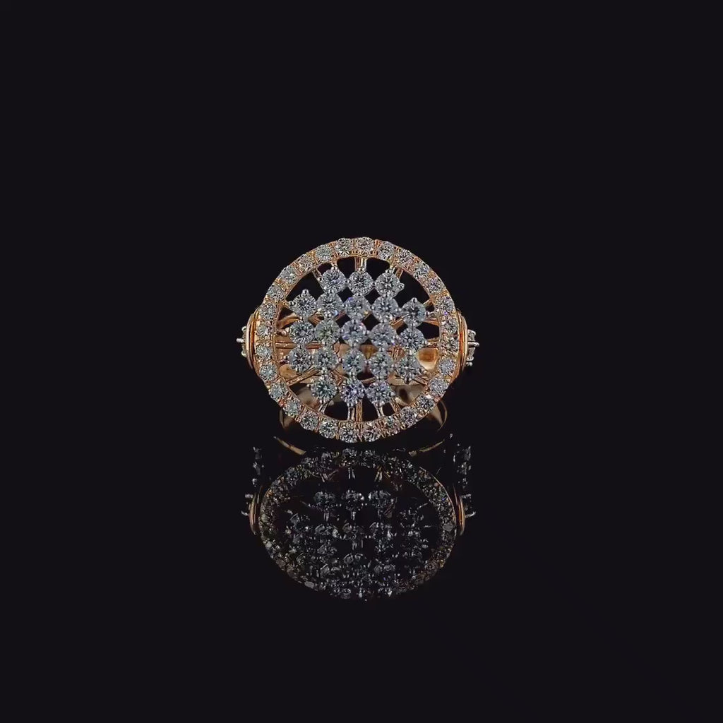 14K Gold Lab Grown Diamond Ring | Round Cut Cocktail Ring