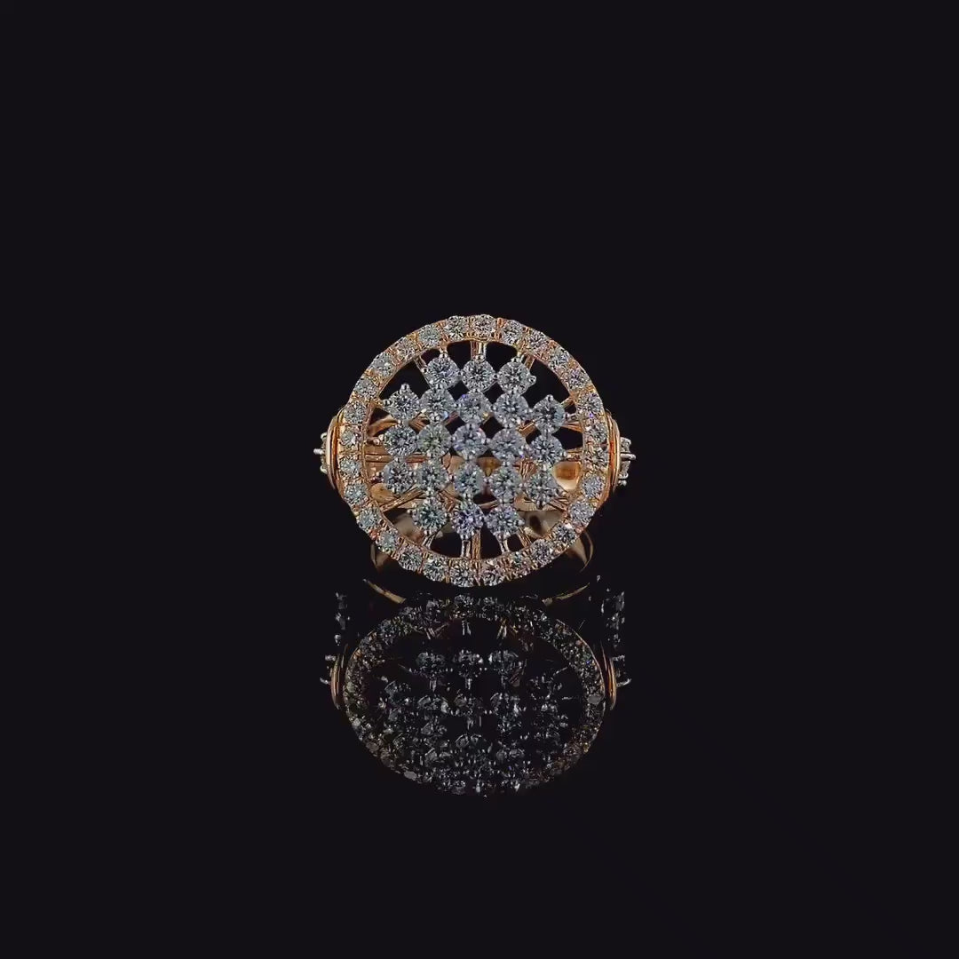 14K Gold Lab Grown Diamond Ring | Round Cut Cocktail Ring