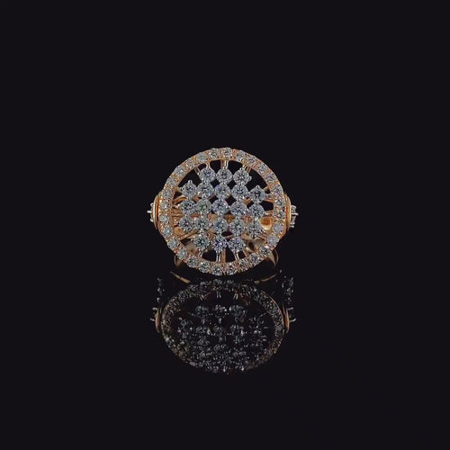 14K Gold Lab Grown Diamond Ring | Round Cut Cocktail Ring