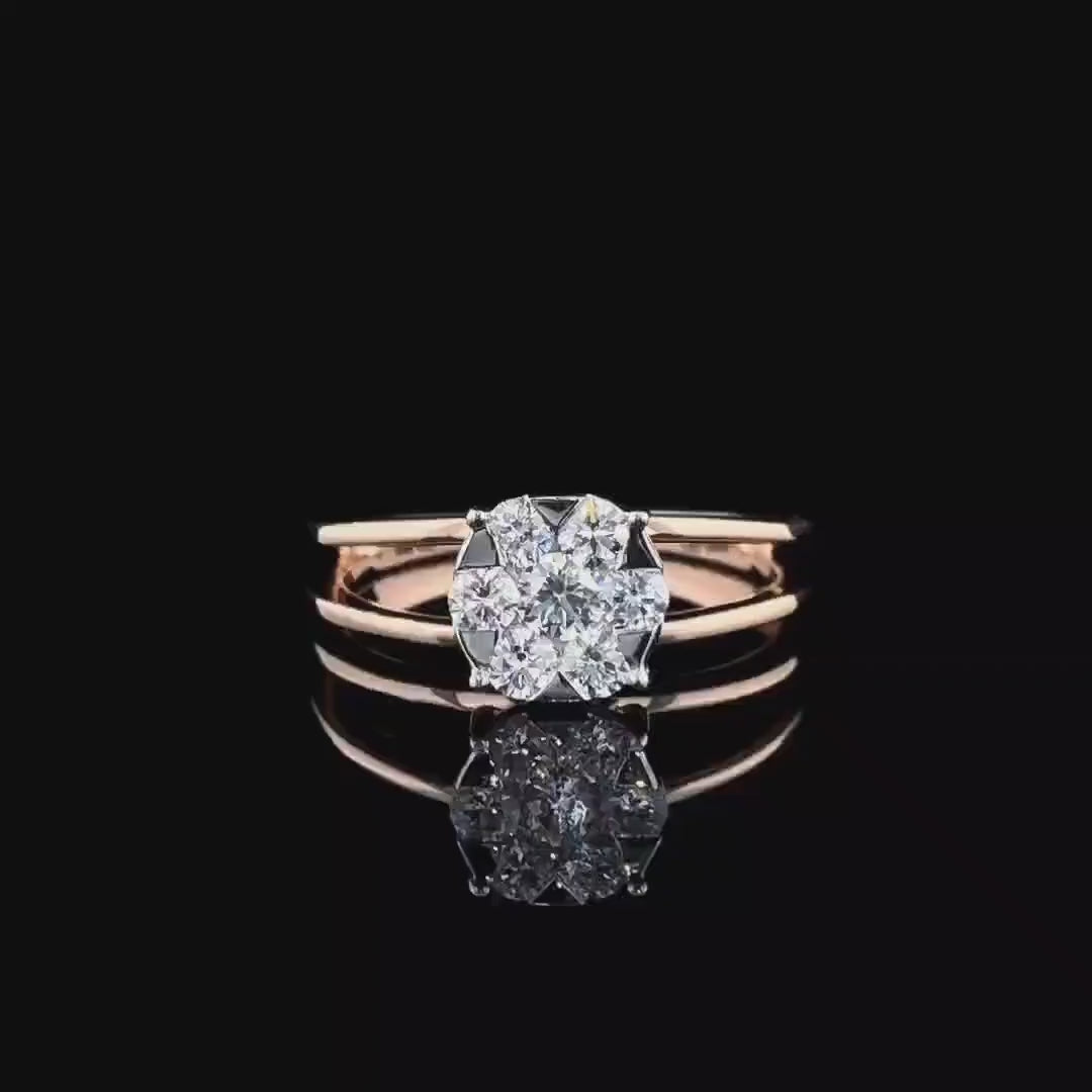 Lab Grown Diamond 14K Gold Ring | EF VVS VS Anniversary Gift