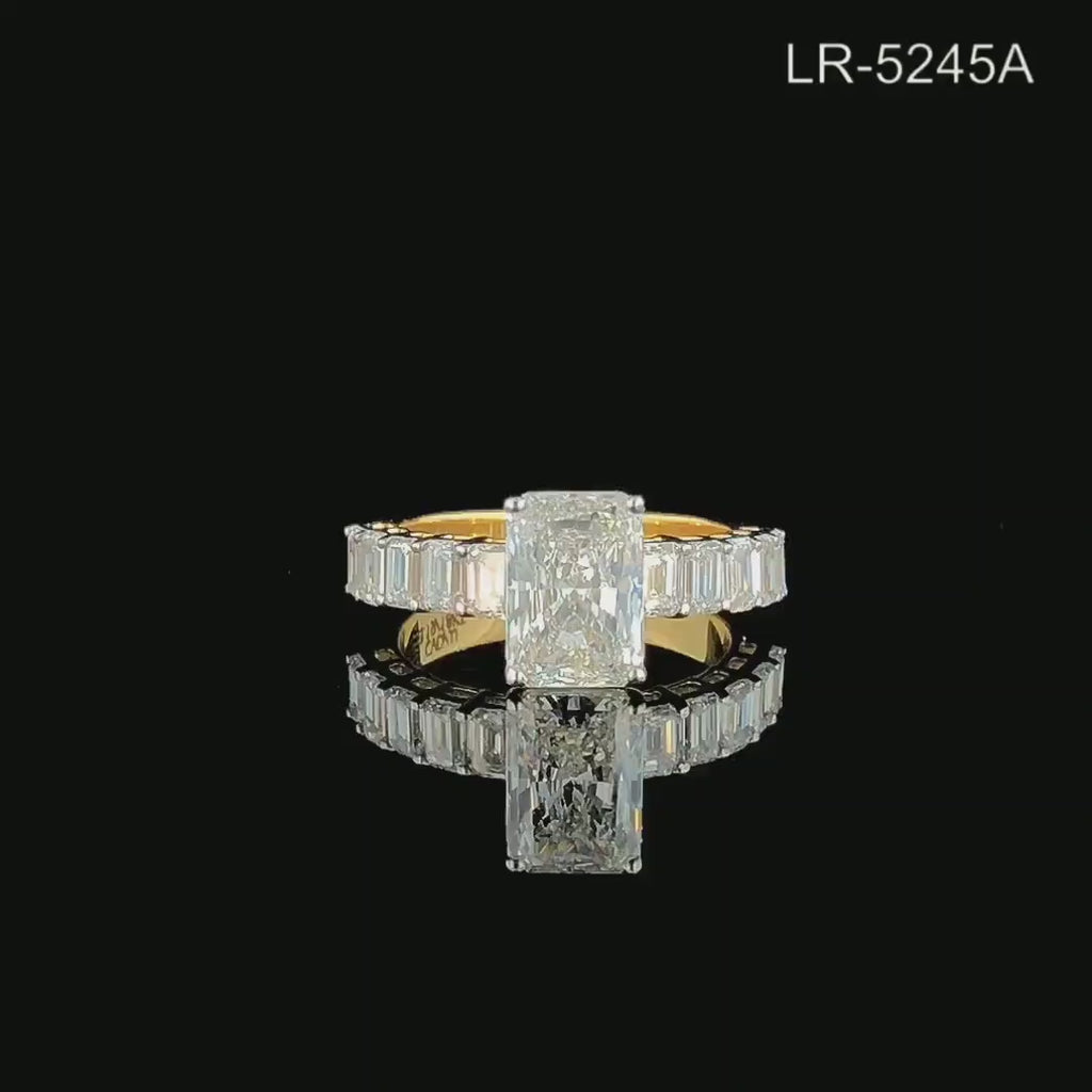 3.50Ct Radiant Lab Diamond Ring | Emerald Cut, 14K Gold, SGL Certified