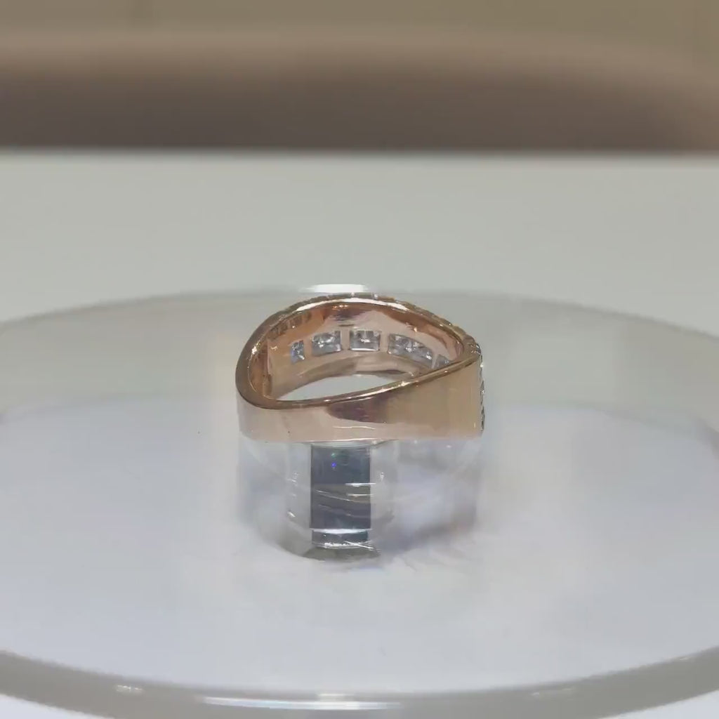 14K Gold Curved Lab Grown Diamond Wedding Band | Stackable Anniversary Ring