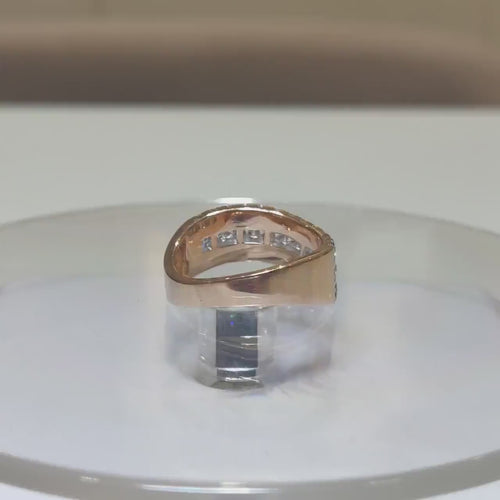 14K Gold Curved Lab Grown Diamond Wedding Band | Stackable Anniversary Ring