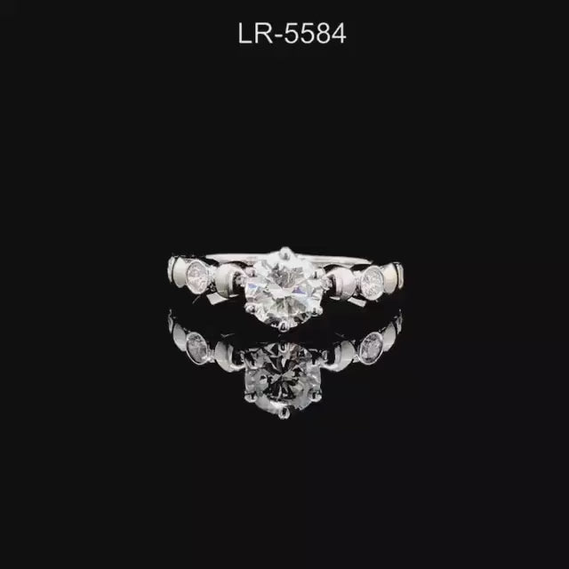 1.20 Ct Lab Grown Diamond Engagement Ring: 14K Gold Solitaire